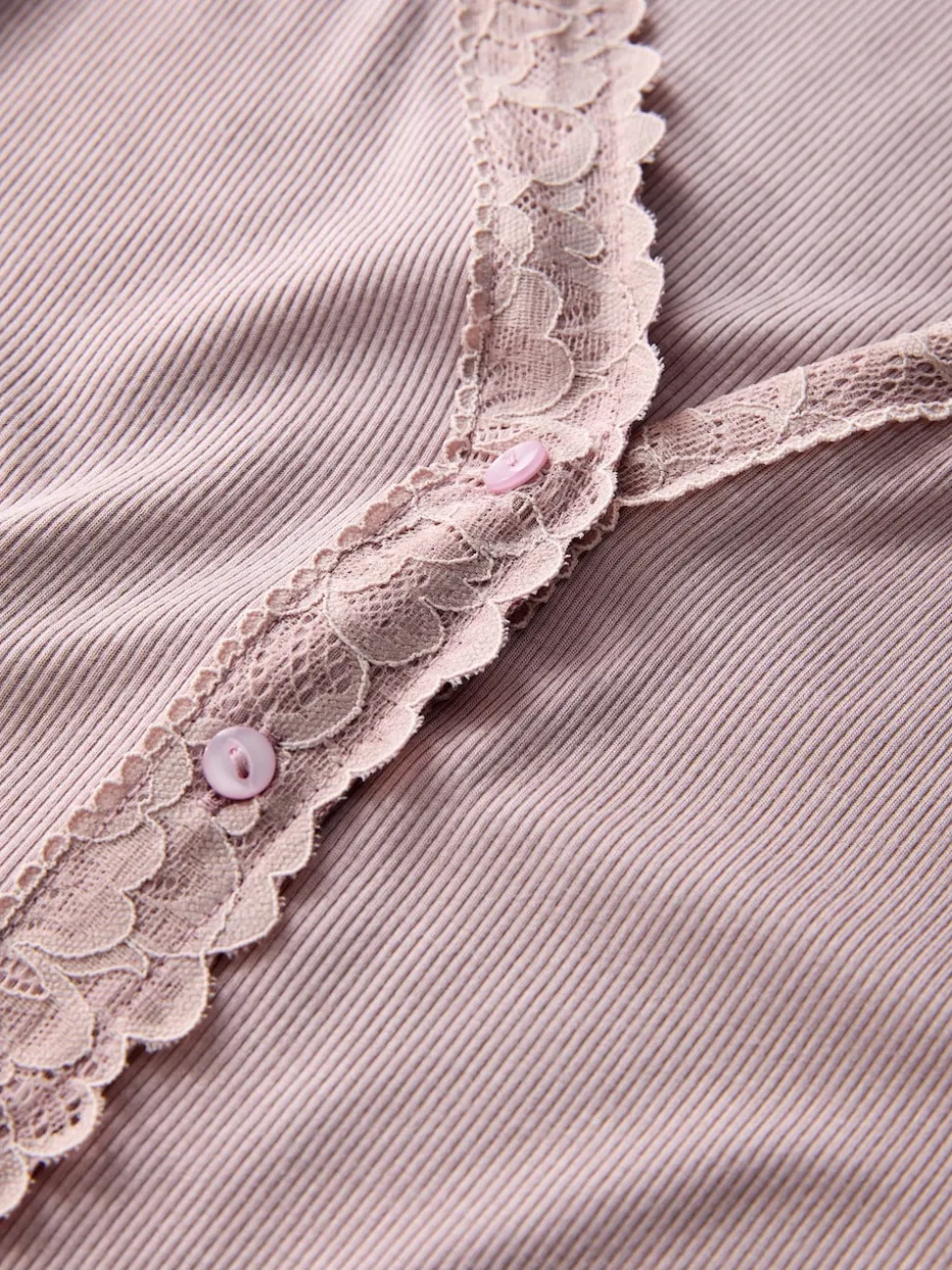 Blush Pink Thermal Base Layer Lace Trim Cardigan