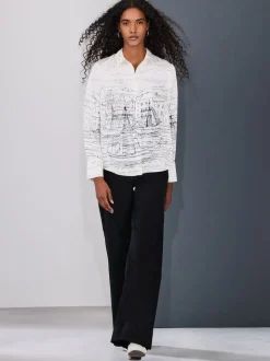 Boat Print Long Sleeve Shirt