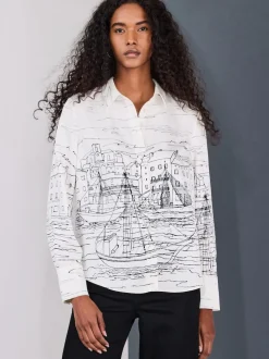 Boat Print Long Sleeve Shirt