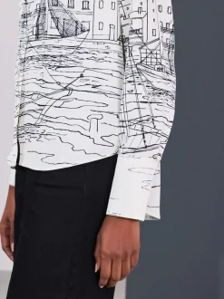Boat Print Long Sleeve Shirt
