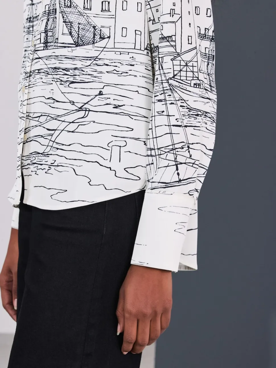 Boat Print Long Sleeve Shirt