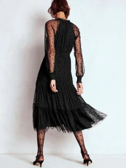 Boden Black Lucille Tulle Midi Dress