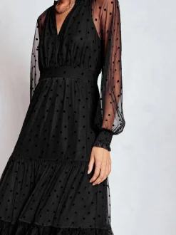 Boden Black Lucille Tulle Midi Dress