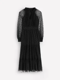 Boden Black Lucille Tulle Midi Dress