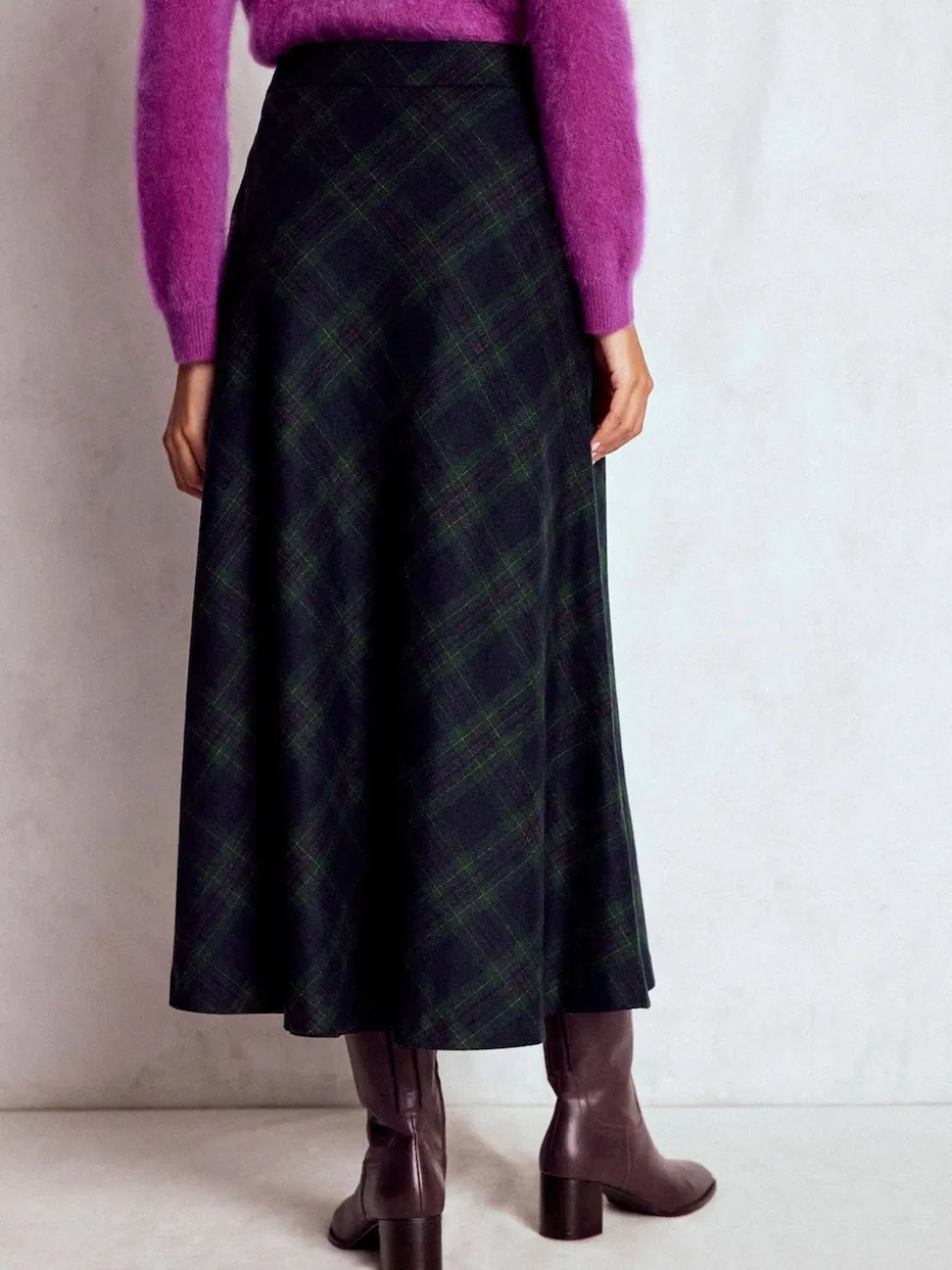 Boden Blue Hayley Wool Midi Skirt