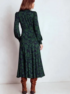 Boden Blue Ivy Smocked Midi Dress
