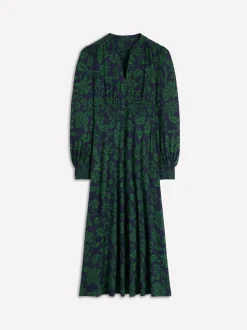 Boden Blue Ivy Smocked Midi Dress