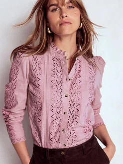 Boden Blue Savannah Broderie Top