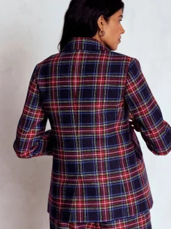 Boden Blue Stamford Wool-Blend Check Blazer