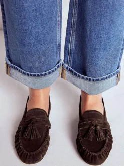 Boden Brown Soft Ruched Loafers