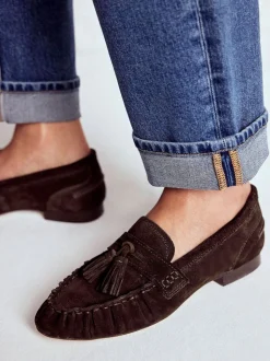 Boden Brown Soft Ruched Loafers