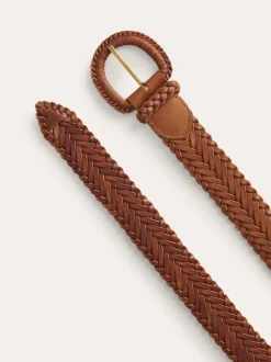 Boden Brown Woven Leather Belt