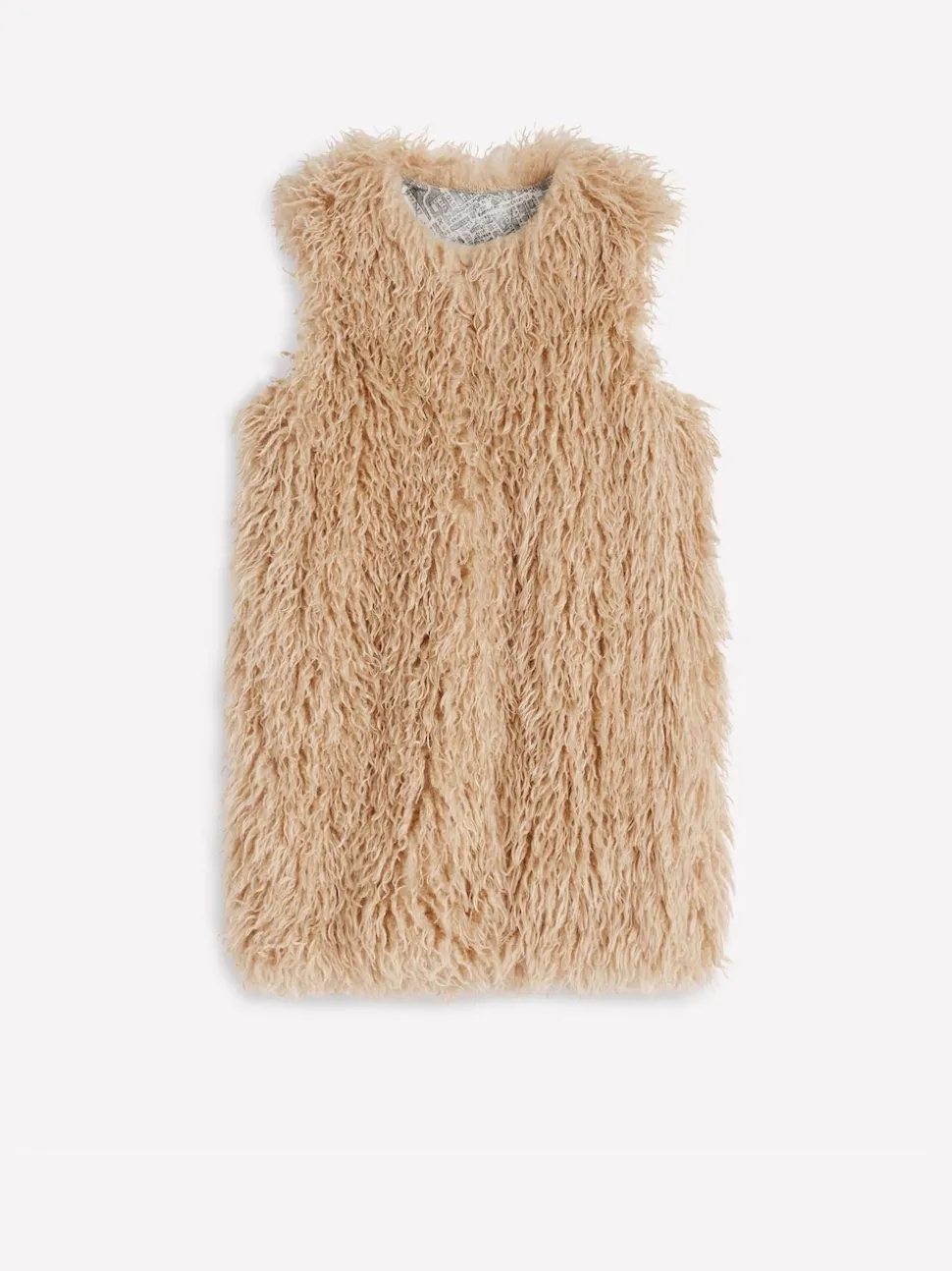 Boden Cream Faux Fur Long Gilet