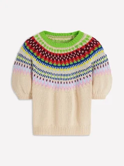 Boden Cream Margot Puff Sleeve T-Shirt