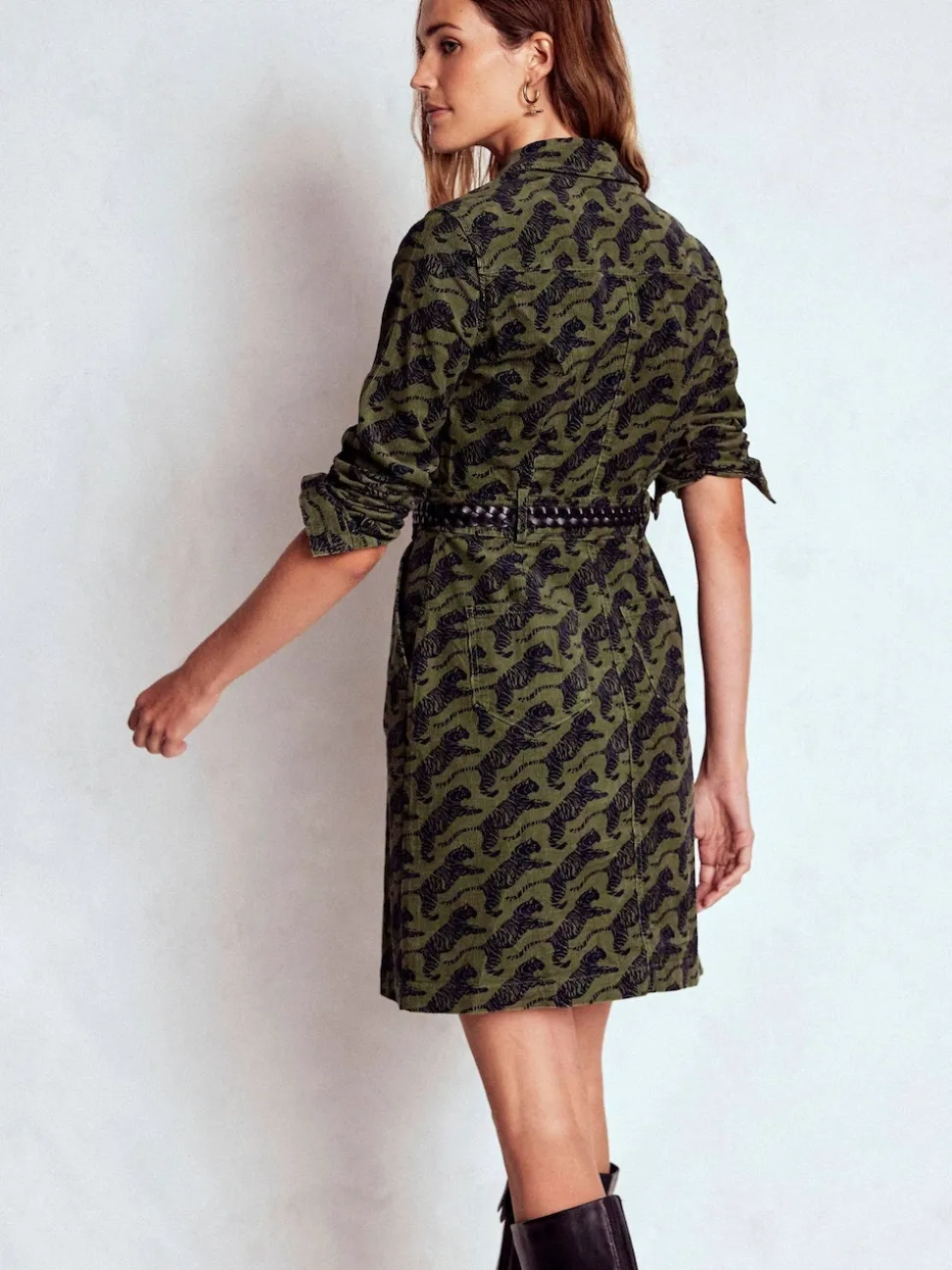 Boden Green Amanda Cord Short Dress
