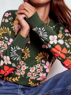 Boden Green Rosa Printed Sweatshirt