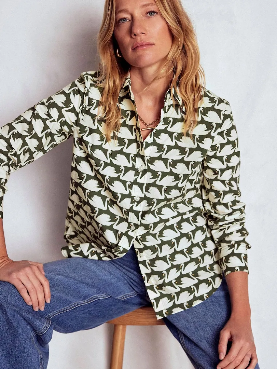 Boden Green Sienna Cotton Shirt