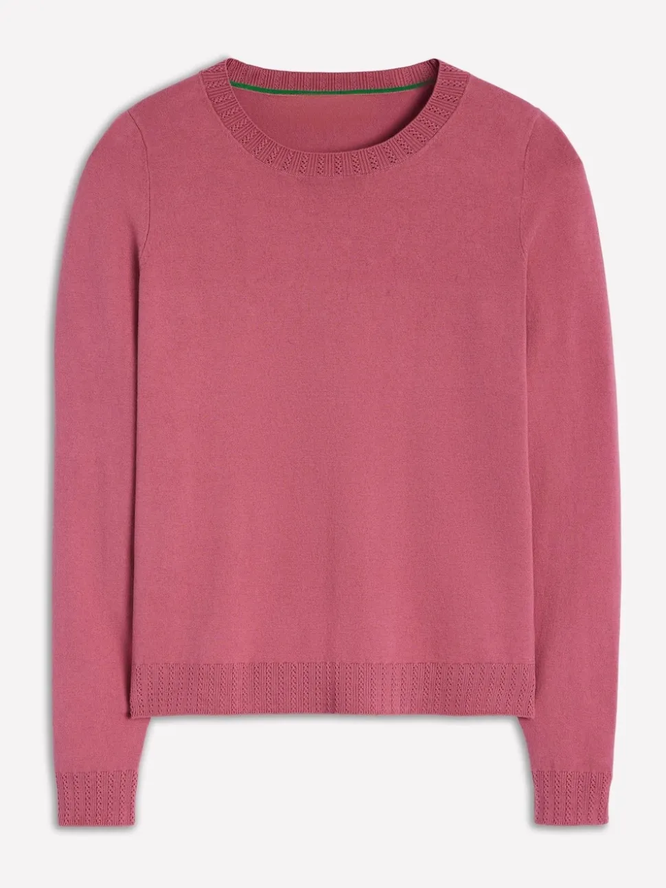 Boden Pink Emilia Cotton Crew Jumper