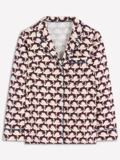 Boden Purple Brushed Cotton Pyjama Shirt