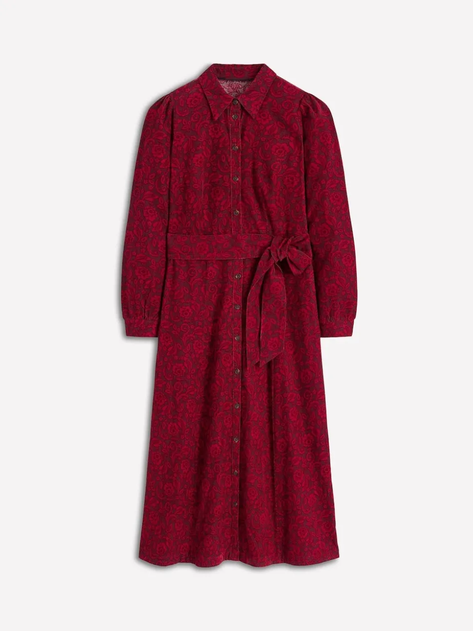 Boden Red Clara Cord Midi Dress