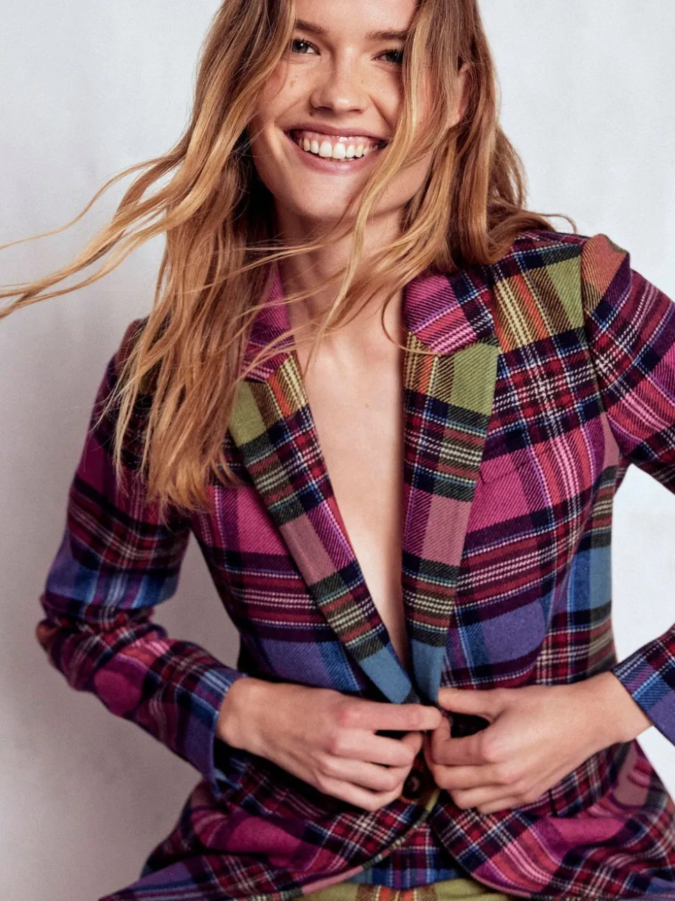 Boden Red Woodbridge Check Blazer