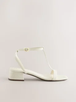 Bone Extra Wide Fit Forever Comfort® Low Block Strappy Sandals