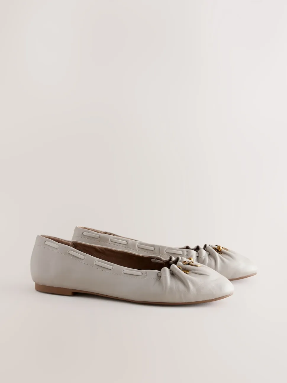 Bone Forever Comfort® Leather Ruched Charm Ballet Flats