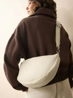 Bone Leather Sling Cross-Body Bag