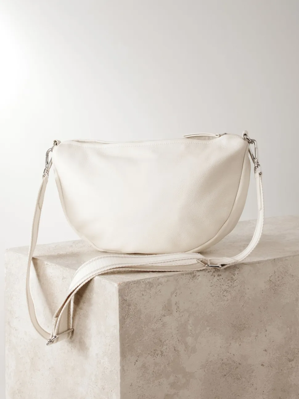 Bone Leather Sling Cross-Body Bag