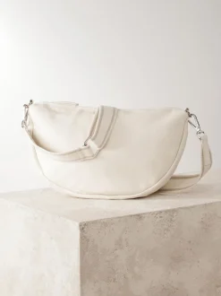 Bone Leather Sling Cross-Body Bag