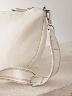 Bone Leather Sling Cross-Body Bag