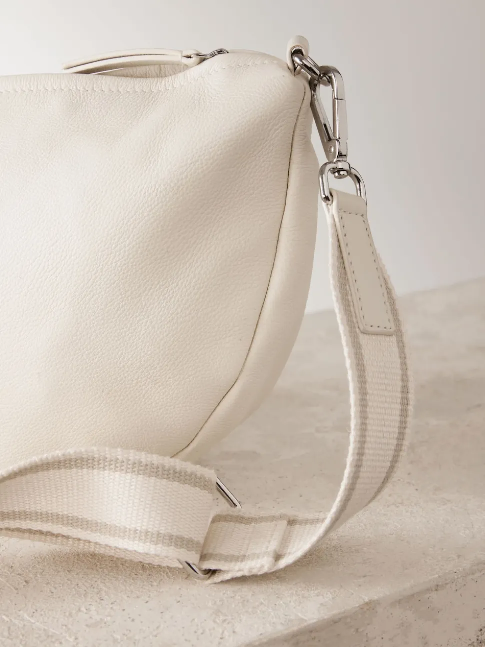 Bone Leather Sling Cross-Body Bag