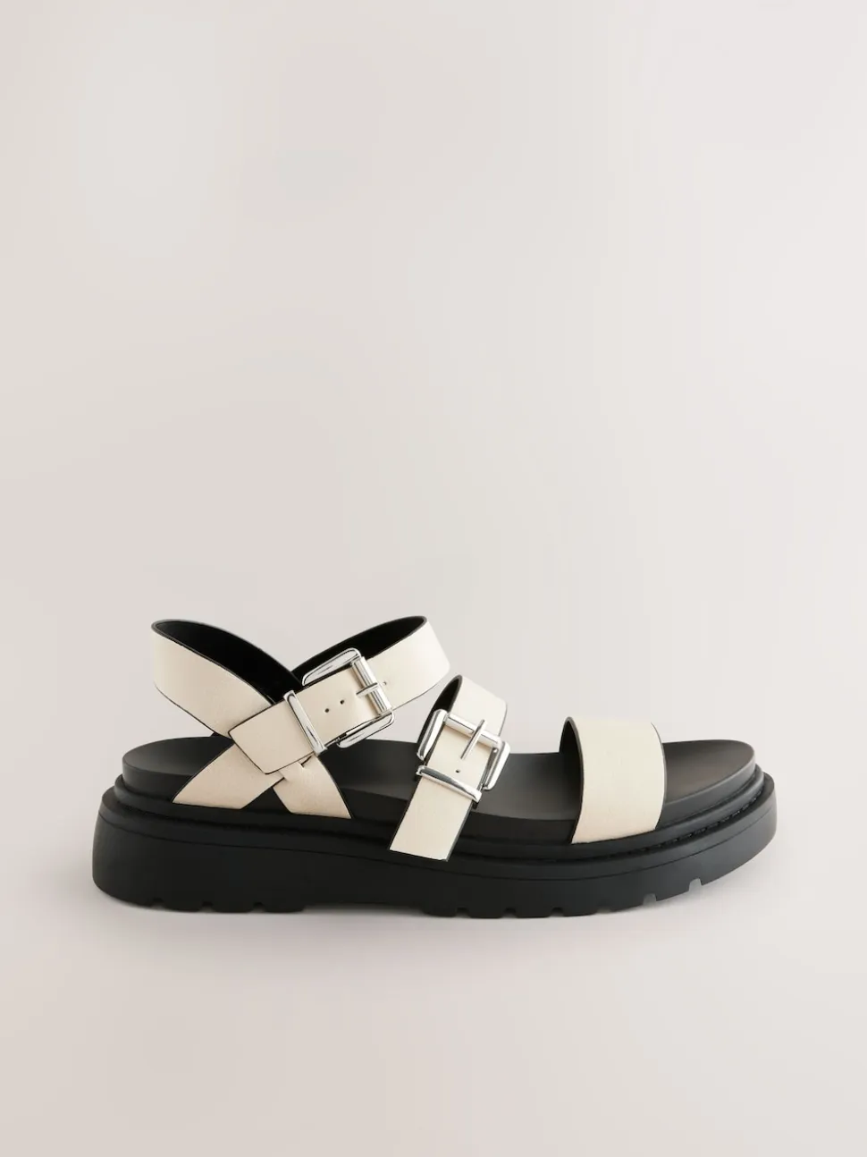 Bone Standard/Wide Fit Chunky Buckled Sandals