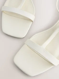 Bone Standard/Wide Fit Forever Comfort® Low Block Strappy Sandals