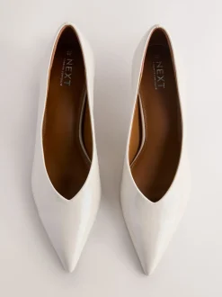 Bone Standard/Wide Fit Point Toe Low Kitten Heels Shoes