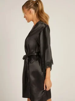 Boux Avenue Black Amelia Robe Dressing Gown