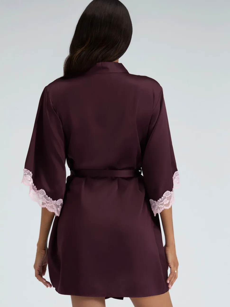 Boux Avenue Purple Amelia Satin Short Robe