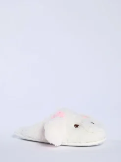 Boux Avenue White Dog Borg Mules