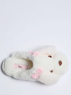 Boux Avenue White Dog Borg Mules