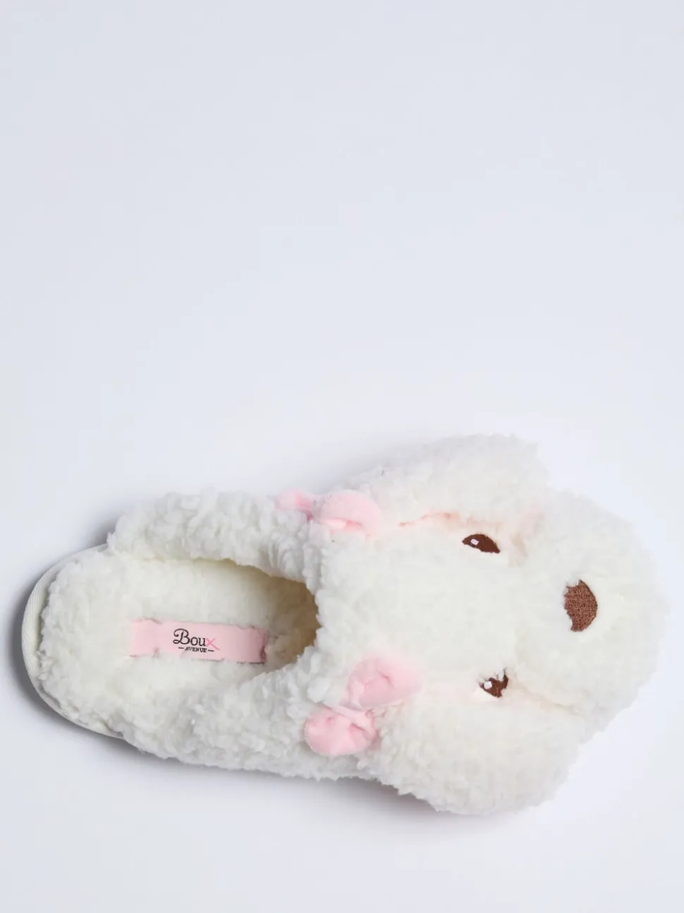 Boux Avenue White Dog Borg Mules
