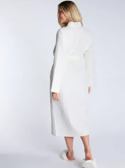 Boux Avenue White Long Waffle Robe