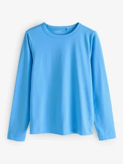 Bright Blue Long Sleeve Crew Neck T-Shirt