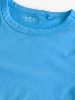 Bright Blue Long Sleeve Crew Neck T-Shirt
