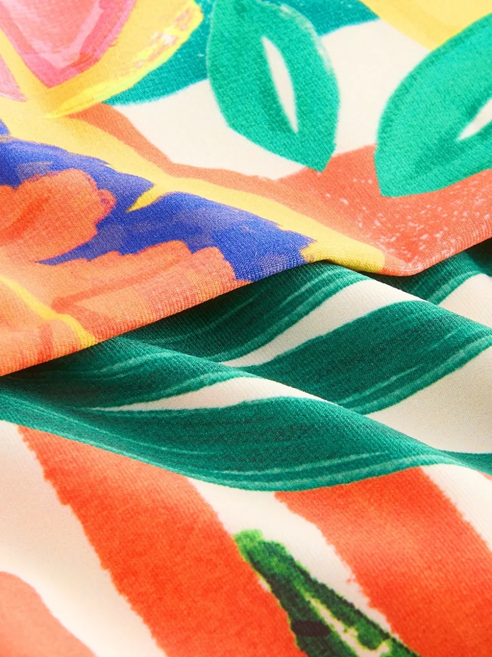 Bright Fruit Stripe Roll Top Bikini Bottoms