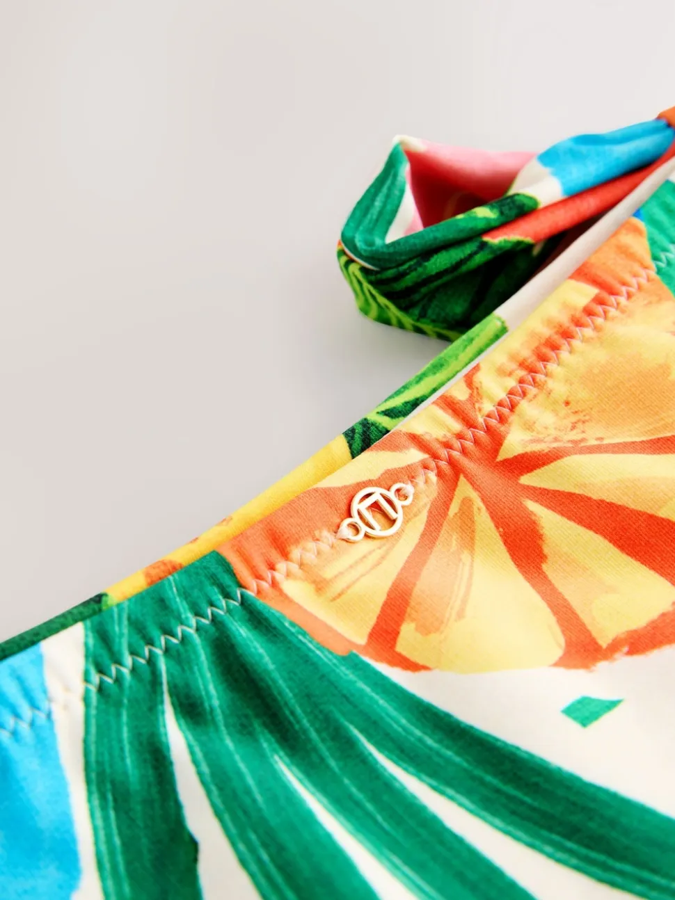 Bright Fruit Stripe Tie Side Bikini Bottoms