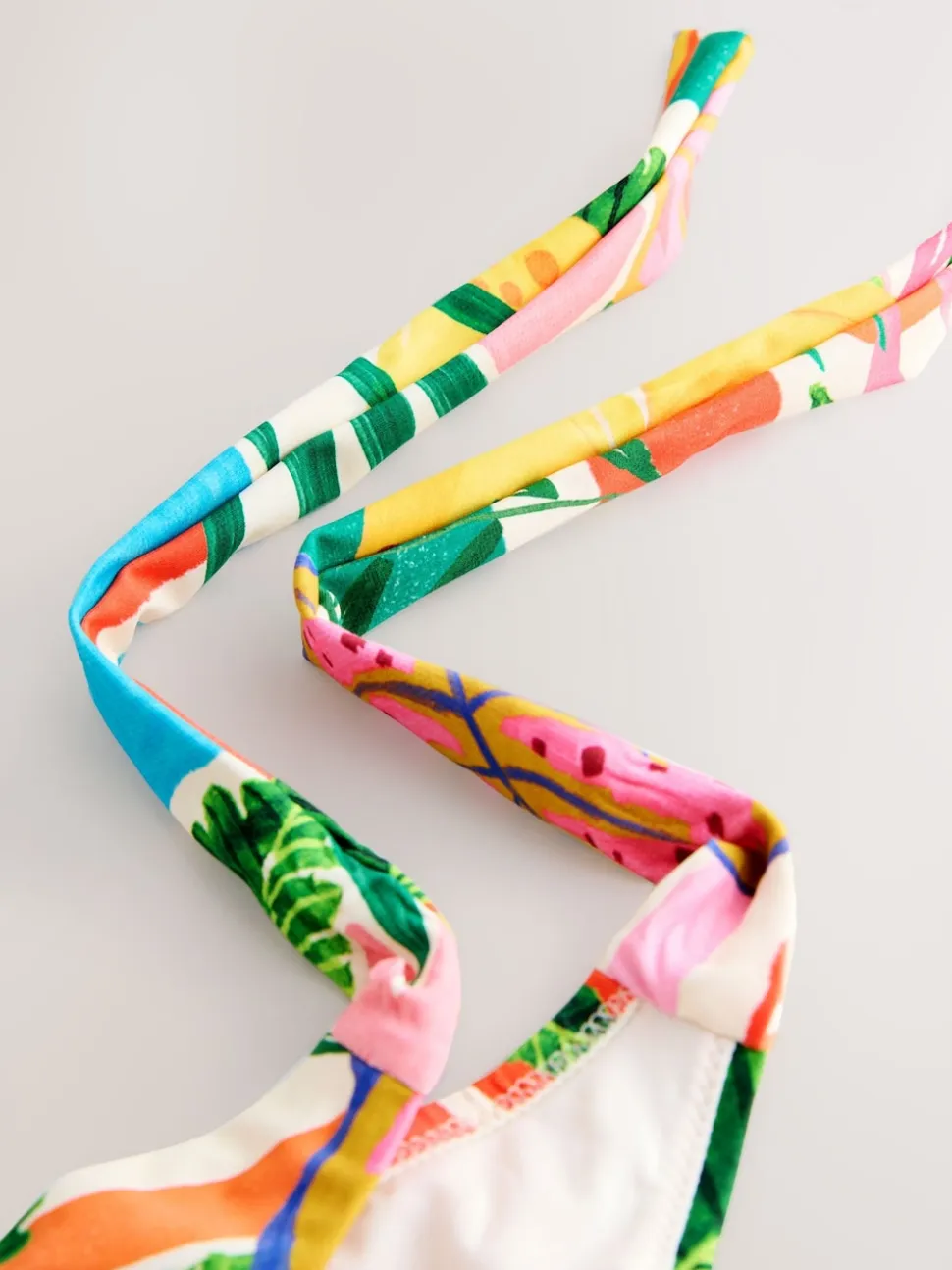 Bright Fruit Stripe Tie Side Bikini Bottoms