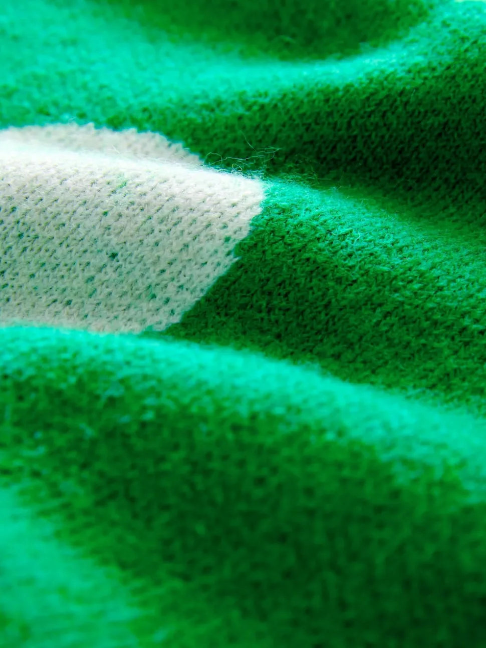 Bright Green Spot Crew Neck Knitted Jumper with Wool