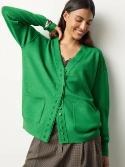 Bright Green Supersoft V-Neck Cardigan With Pockets