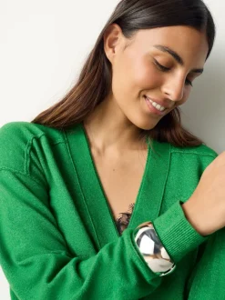 Bright Green Supersoft V-Neck Cardigan With Pockets