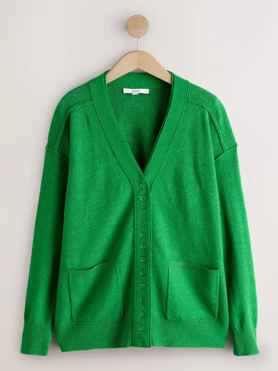 Bright Green Supersoft V-Neck Cardigan With Pockets
